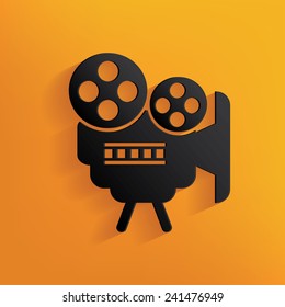 Movie design on yellow background, clean vector