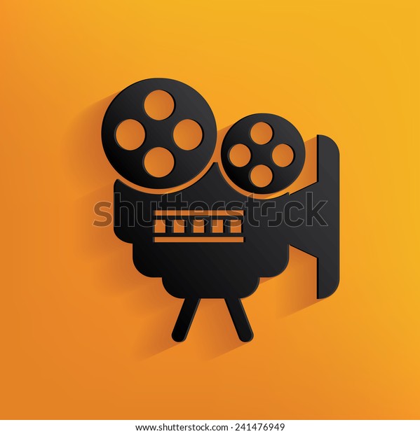 Movie design on\
yellow background, clean\
vector