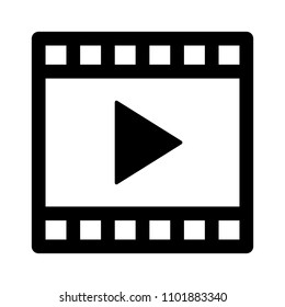 Movie directing, video media or film production line art vector icon for multimedia apps and websites