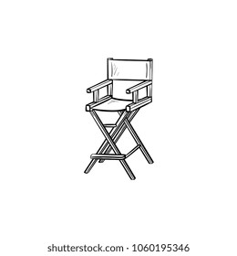 Movie director chair hand drawn outline doodle icon. Chair of Movie director vector sketch illustration for print, web, mobile and infographics isolated on white background.