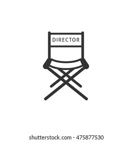 Movie director chair icon in single color. Industry entertainment Hollywood cinema