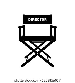 Movie director chair silhouette, cinema studio armchair