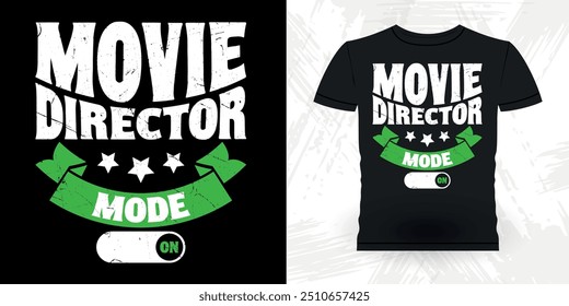 Modo de Diretor de Filme em Funny Theatre Diretor Retro Vintage Teatro T-shirt Design