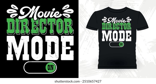 Modo de Diretor de Filme em Funny Theatre Diretor Retro Vintage Teatro T-shirt Design