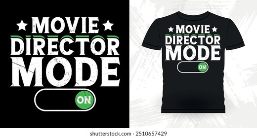 Modo de Diretor de Filme em Funny Theatre Diretor Retro Vintage Teatro T-shirt Design