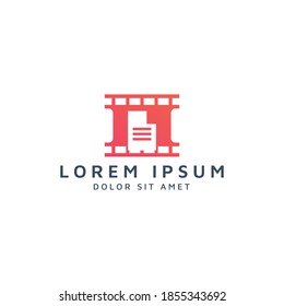 diseño del logotipo de espacio negativo para películas y documentos