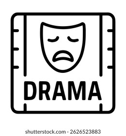 ícone de drama de filme no vetor de fundo branco
Ícone de vetor de filme