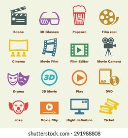 movie elements, vector infographic icons