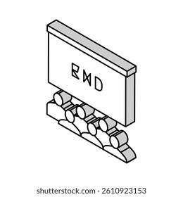 movie end in cinema isometric icon vector. movie end in cinema sign. isolated symbol illustration