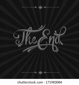Movie ending screen background, vector illustration. 