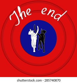 Movie ending screen background, vector illustration