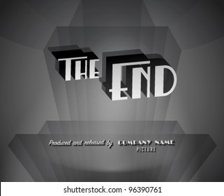 Movie ending screen - Editable Vector EPS10