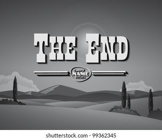 Movie ending screen - Editable Vector EPS10