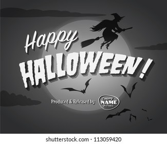 Movie ending screen - Happy Halloween - Vector EPS10