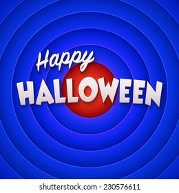 Movie ending screen with Happy Halloween label. Vector