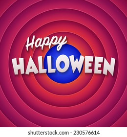 Movie ending screen with Happy Halloween label. Vector