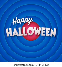 Movie ending screen with Happy Halloween label. Vector