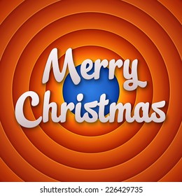 Movie ending screen with Merry Christmas label. Vector