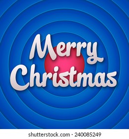Movie ending screen with Merry Christmas label. Vector