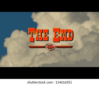 Movie ending screen - Western - Vector EPS10