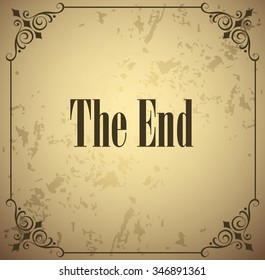 Movie ending vector retro screen