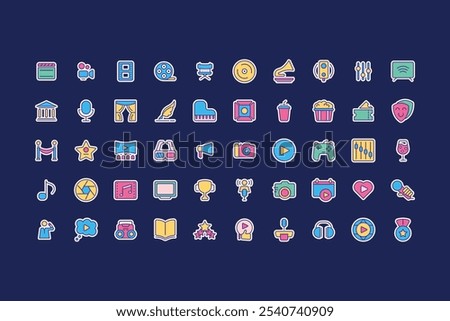 Movie Entertainment Icon Sticker Version