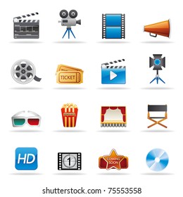 movie entertainment icons set