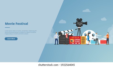 movie festival concept for website design template banner or slide presentation cover