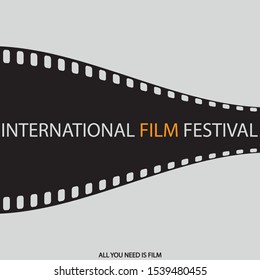Movie festival poster for your design. Cinema flyer. Movie industry graphic illustration.