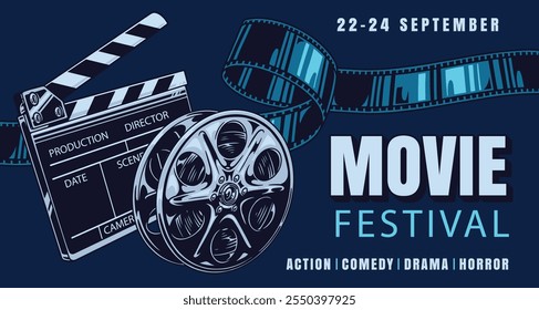 A movie festival is showcasing various genres including action comedy drama and horror. This event aims to celebrate film artistry and storytelling.