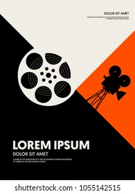 Movie and film abstract modern poster background. Design element template can be used for backdrop, brochure, leaflet, publication, vector illustration