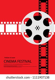 Movie and film abstract modern poster background. Retro cinema festival poster. Design element template can be used for advertising, backdrop, publication, publication, leaflet. Vector illustration.