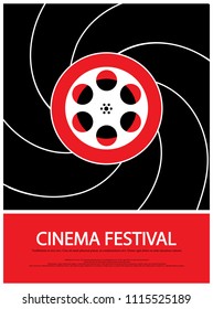 Movie and film abstract modern poster background.Retro cinema festival poster. Design element template can be used for advertising, backdrop, publication, publication, leaflet. Vector illustration.