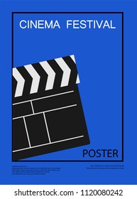Movie and film abstract modern poster background.Retro cinema festival poster. Design element template can be used for advertising, backdrop, publication, publication, leaflet. Vector illustration.