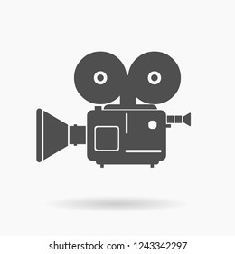 Movie Film Camera Vector Illustration Silhouette Icon.