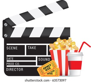 movie, film and cinema, entertainment colour illustration