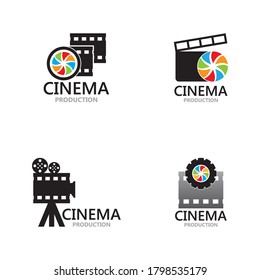 Movie film cinema logo design template