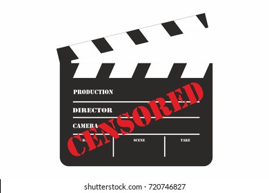 movie film clapper board censored background vector