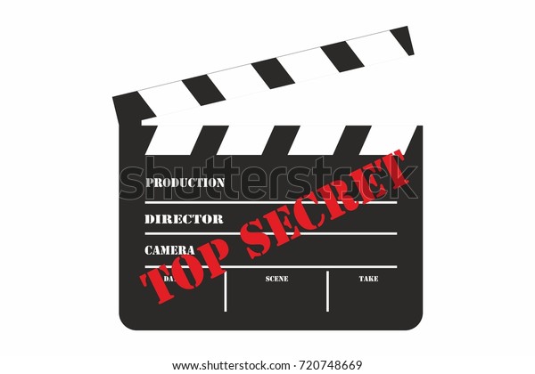 Movie Film Clapper Board Top Secret Stock Vector Royalty Free