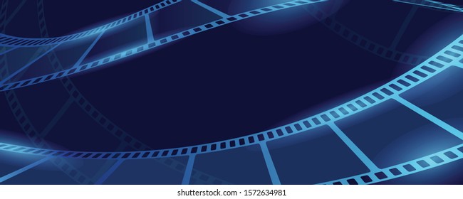 Movie film concept banner. Cartoon illustration of movie film vector concept banner for web design