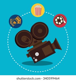 Movie and film entertainment graphic design with icon, vector illustration