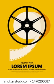 Movie and film festival poster modern vintage retro style. Graphic design template can be used for background, backdrop, banner, brochure, leaflet, flyer, print, publication, vector illustration
