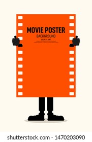 Movie and film festival poster modern vintage retro style. Graphic design template can be used for background, backdrop, banner, brochure, leaflet, flyer, print, publication, vector illustration