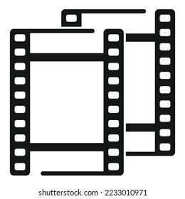Movie film icon simple vector. Video camera. Music reel