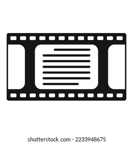 Movie film icon simple vector. Scenario activity. Video people