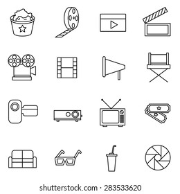 Movie and film icons set vector illustration for Mobile, web and applications
