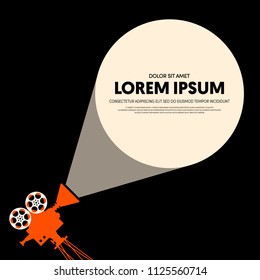 Movie and film modern retro vintage poster background. Design element template can be used for backdrop, brochure, leaflet, publication, vector illustration