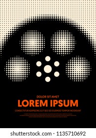 Movie and film modern retro vintage poster background. Design element template can be used for backdrop, brochure, leaflet, publication, vector illustration
