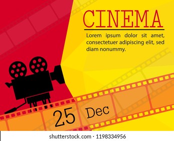 Movie and film modern retro vintage poster background. Design element template can be used of backdrop, brochure, leaflet, vector illustration