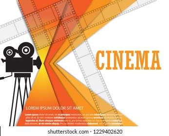 Movie and film modern retro vintage poster background. Design element template can be used of backdrop, brochure, leaflet, vector illustration